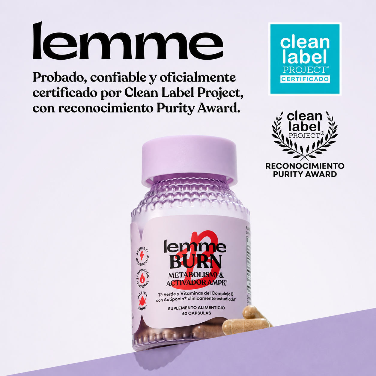 Lemme Burn Acelera tu Metabolismo y Quema Grasa Naturalmente 💊 60 capsulas