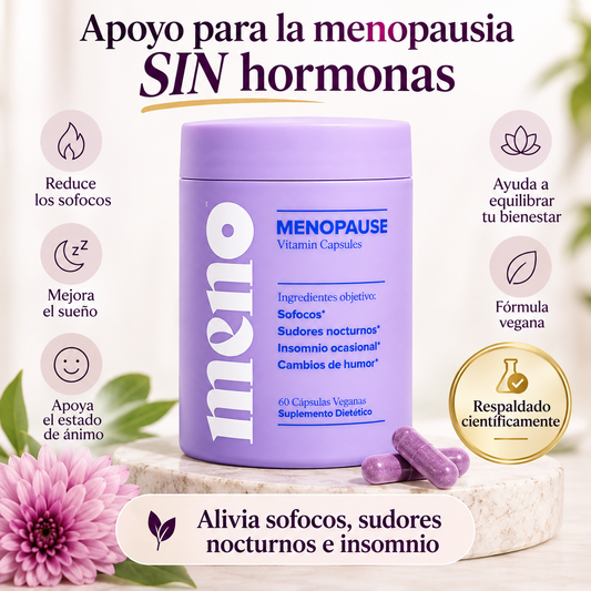 MENO™ | Apoyo diario para sofocos, descanso y bienestar durante la menopausia Sin hormonas.