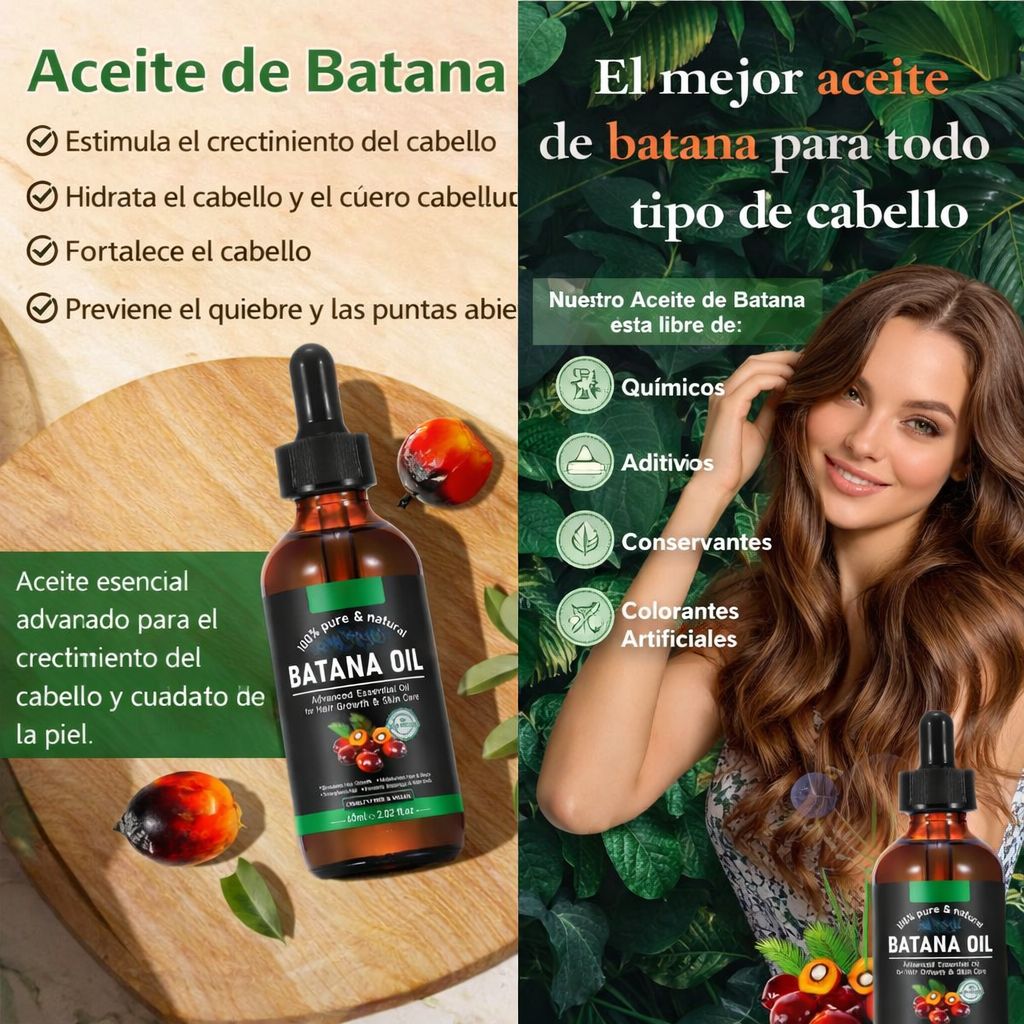 Aceite de Batana 100% Puro para Crecimiento y Reparación Capilar ( Mujeres y Hombres) 2x1