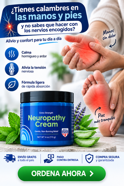 🌿 Neuropathy Cream – Confort para Hormigueo, Ardor y Molestias